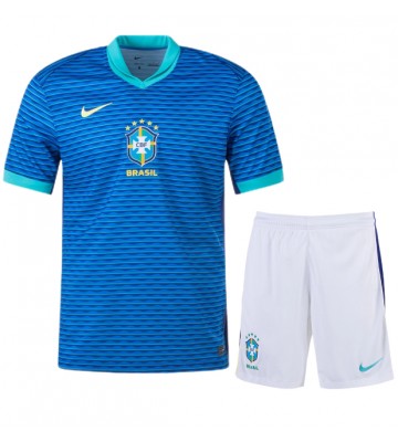 Brasilien Borta Kläder Barn Copa America 2024 Kortärmad (+ Korta byxor)
